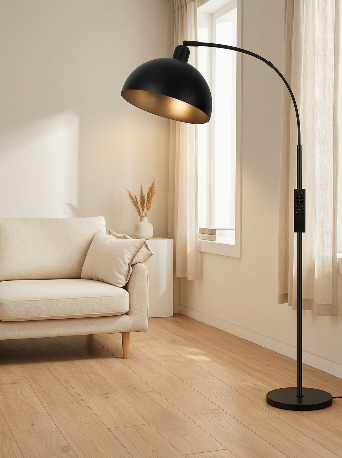 Black Arc Floor Lamp