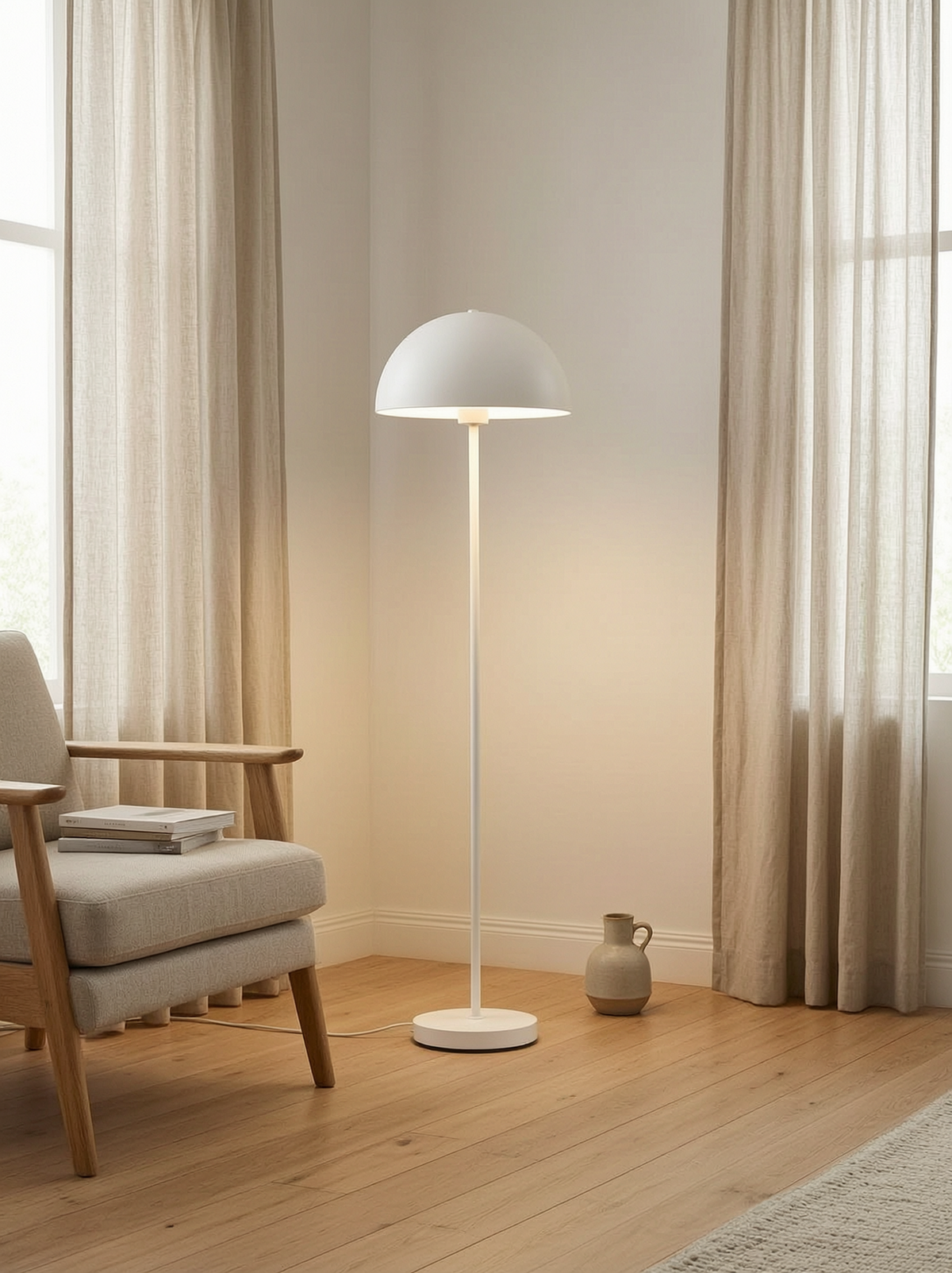 White Mushroom Floor Lamp
