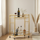 Gold Bar Cart with Mirrored Shelves