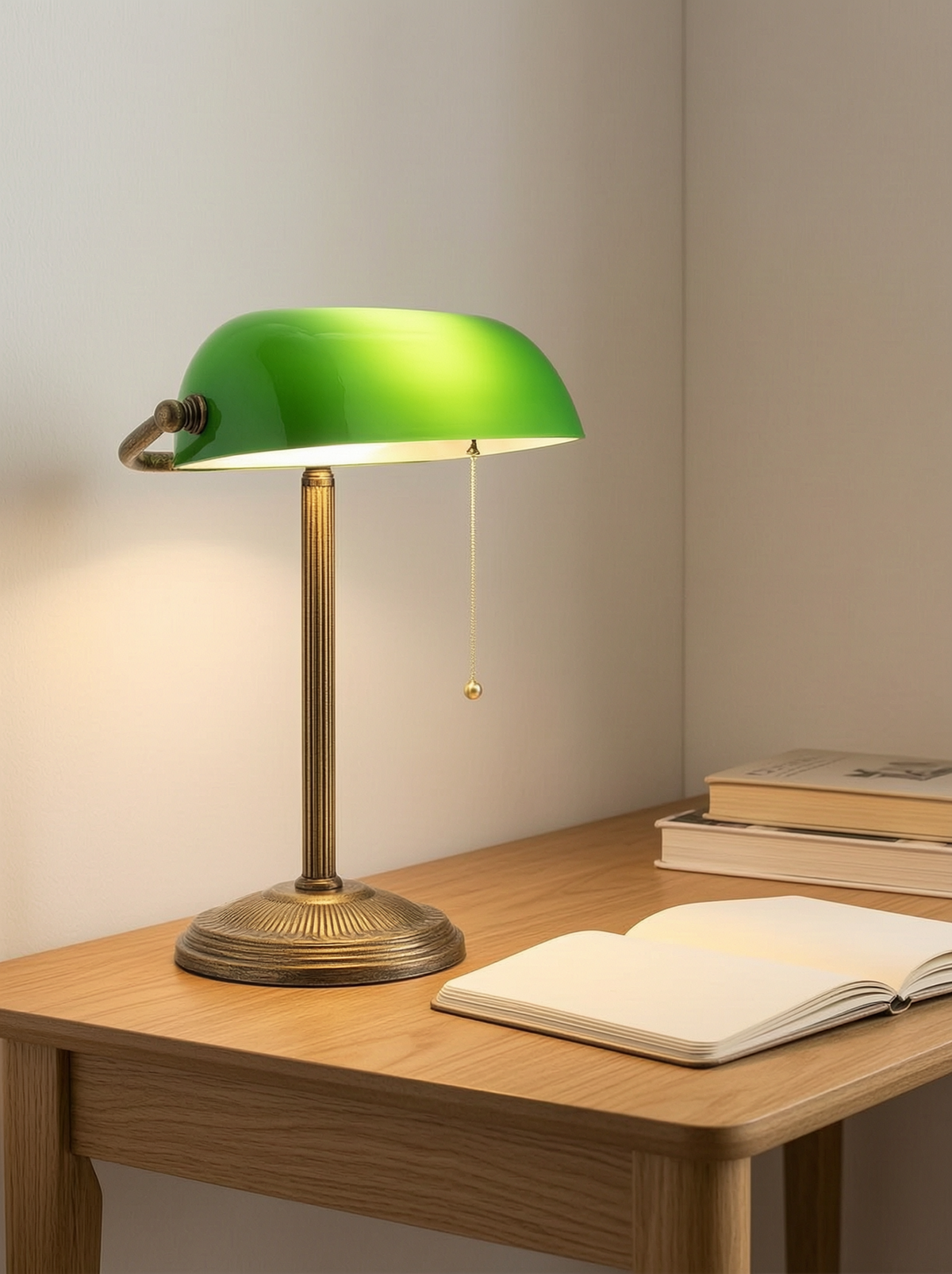 Green Glass Banker's Lamp