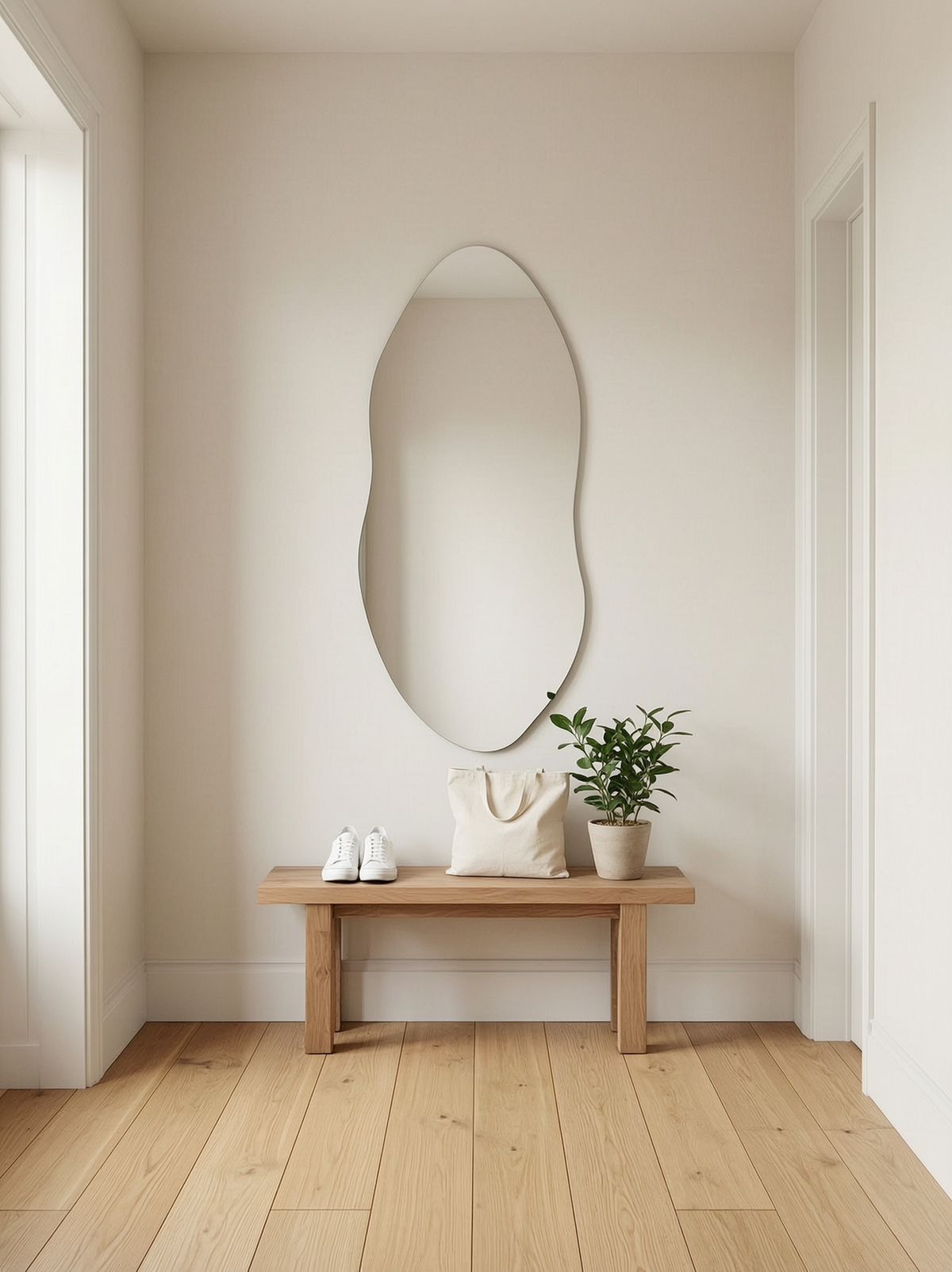 Slim Wavy Wall Mirror