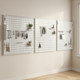 Metal Pegboard Panels, 4-Pack, White