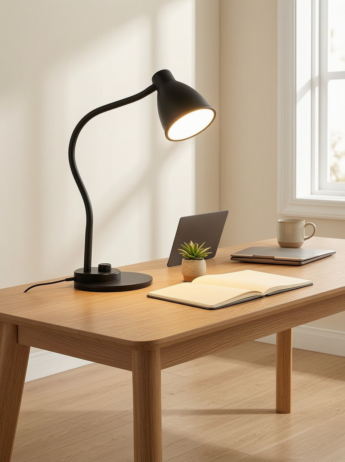 Auto-Dimming LED Desk Lamp, Black