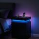 Smart RGB Nightstand with Sliding Top, Black