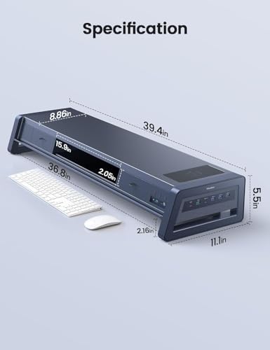 Vaydeer Dual Monitor Riser with Drawers, photo 4