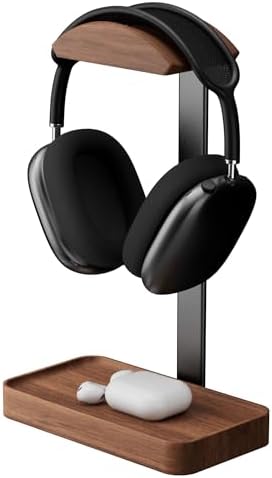 Solid Walnut Headphone Stand with Tray, photo 2