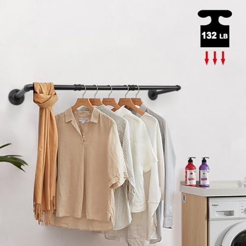 Industrial Pipe Wall Clothes Rack, 36 in, photo 7