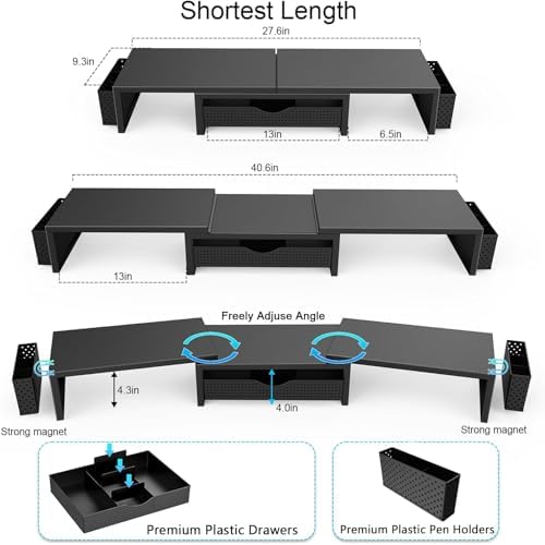Dual Monitor Riser with Drawer & Pen Holders, photo 7