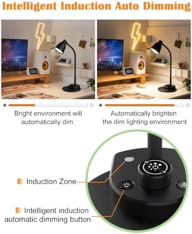 Auto-Dimming LED Desk Lamp, Black, photo 6