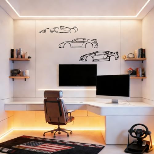 Racing Car Silhouette Signs, Set of 3, photo 6