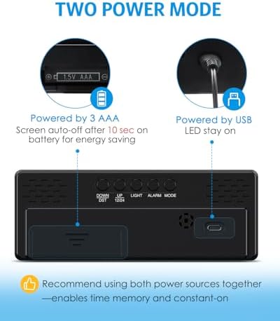 LED Digital Alarm Clock, 6.3 in, photo 6
