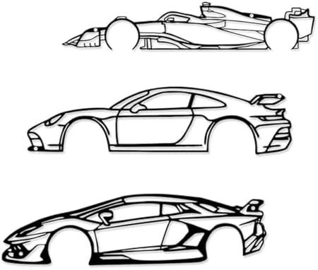Racing Car Silhouette Signs, Set of 3, photo 2