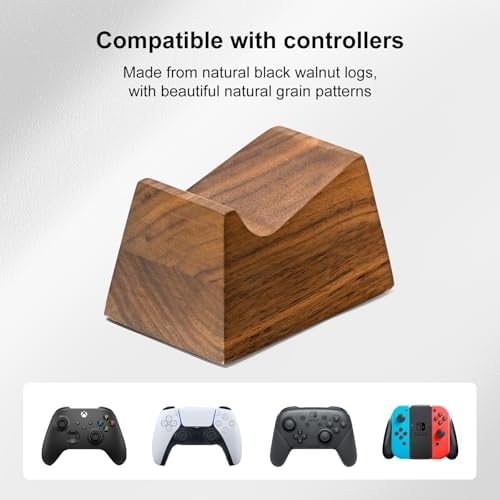 Walnut Headphone Stand with Controller Holder, photo 6