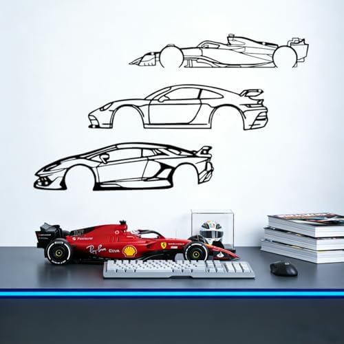 Racing Car Silhouette Signs, Set of 3, photo 4