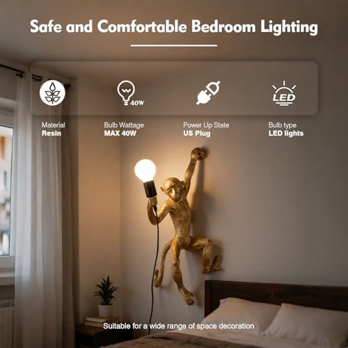 Gold Monkey Wall Lamp, photo 4