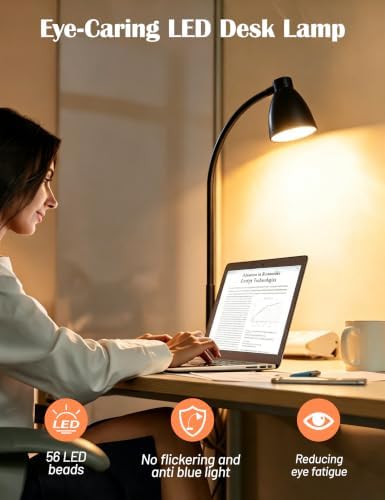 Auto-Dimming LED Desk Lamp, Black, photo 4