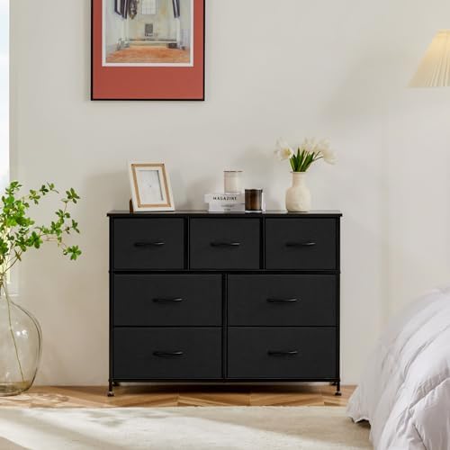 7-Drawer Fabric Dresser, Black, photo 6