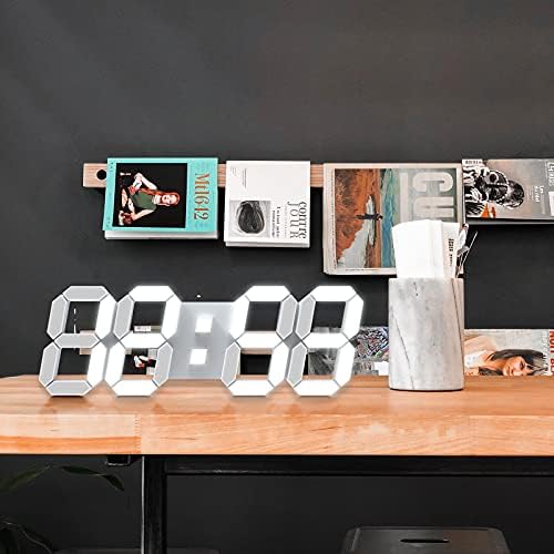 3D LED Wall Clock, 15 in, White, photo 4