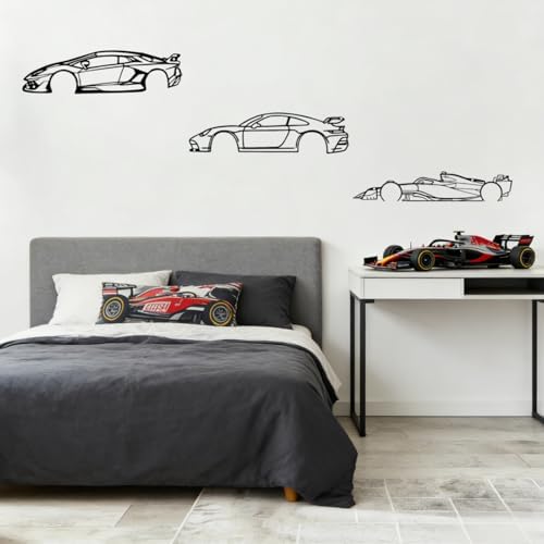 Racing Car Silhouette Signs, Set of 3, photo 7