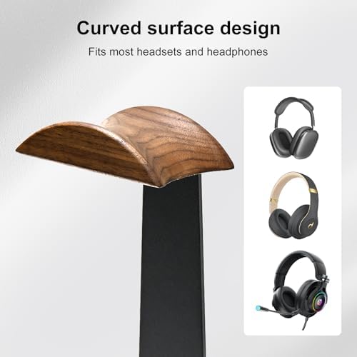 Walnut Headphone Stand with Controller Holder, photo 5