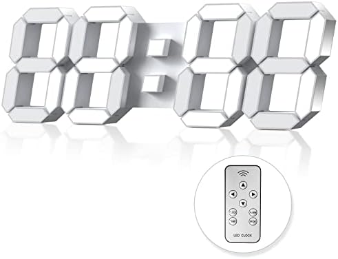 3D LED Wall Clock, 15 in, White, photo 2