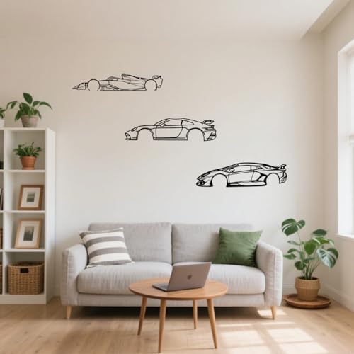 Racing Car Silhouette Signs, Set of 3, photo 5