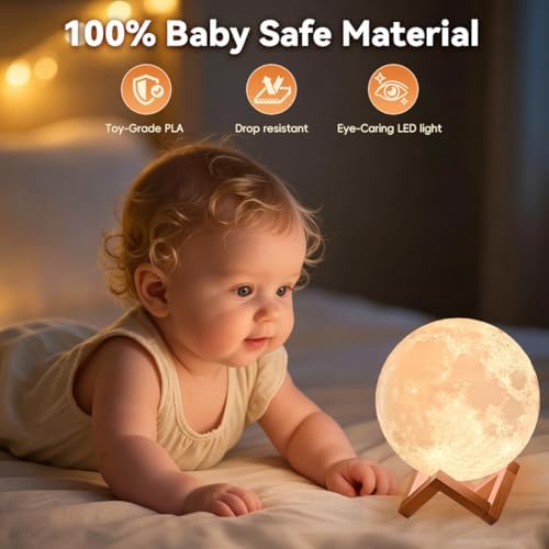 Moon Lamp with Wooden Stand, photo 4