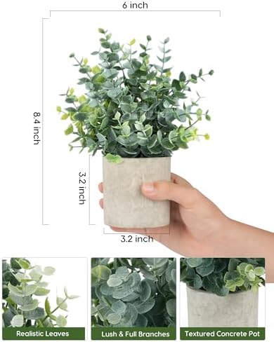 Potted Faux Eucalyptus, 2-Pack, photo 3