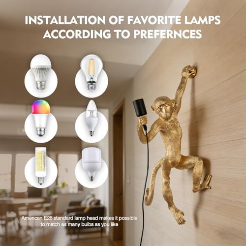 Gold Monkey Wall Lamp, photo 5