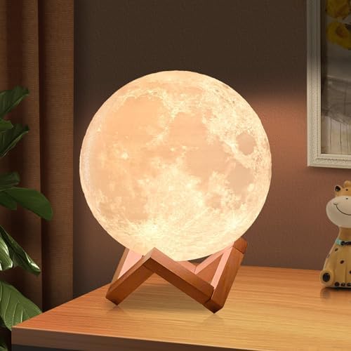 Moon Lamp with Wooden Stand, photo 2