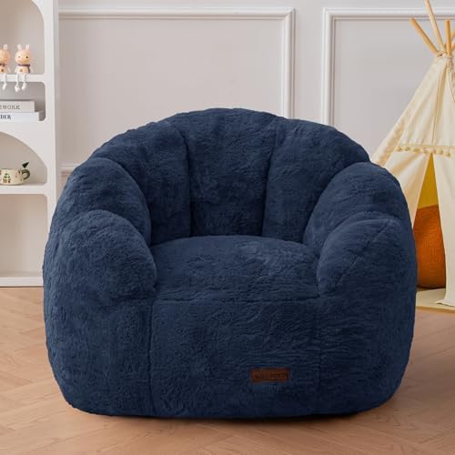 Kids Flower Bean Bag Sofa, Navy, photo 2
