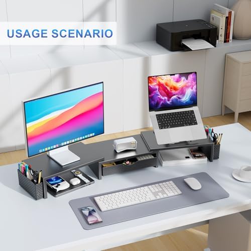 Dual Monitor Riser with Drawer & Pen Holders, photo 5