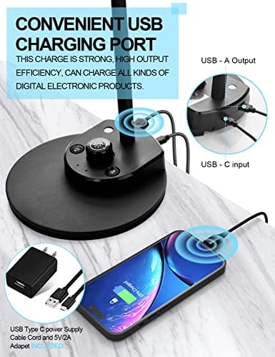 Auto-Dimming LED Desk Lamp, Black, photo 5