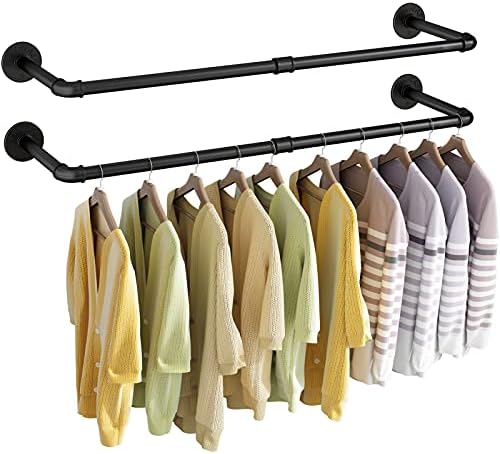 Industrial Pipe Clothes Rail, 31.5 in, 2-Pack, photo 2