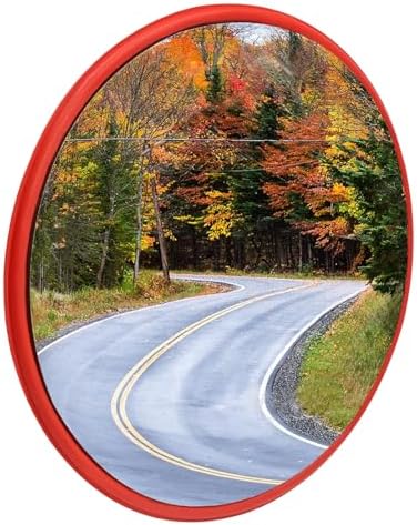24 in Convex Mirror, Red Frame, photo 2