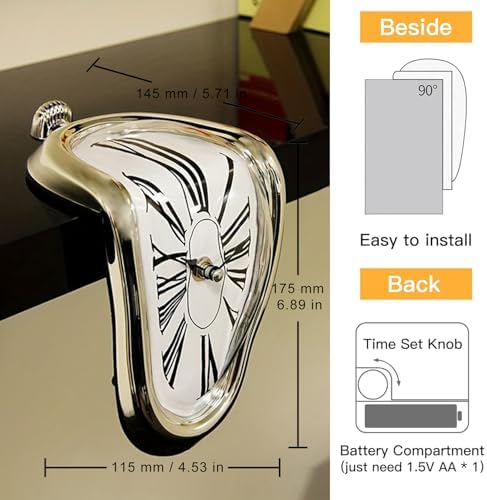 Melting Clock, Silver, photo 4