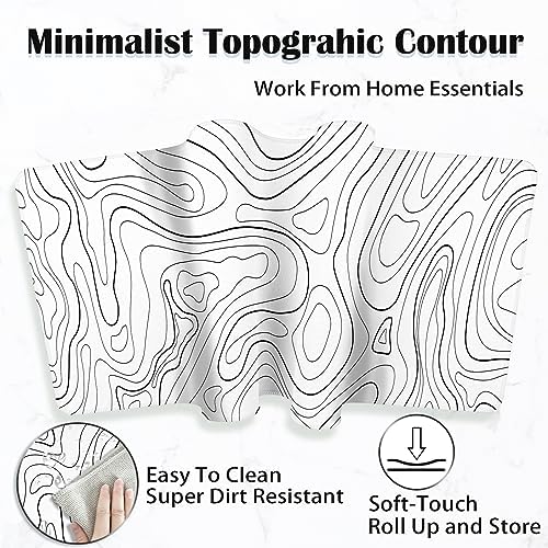 Topographic Desk Mat XXL, White, photo 5