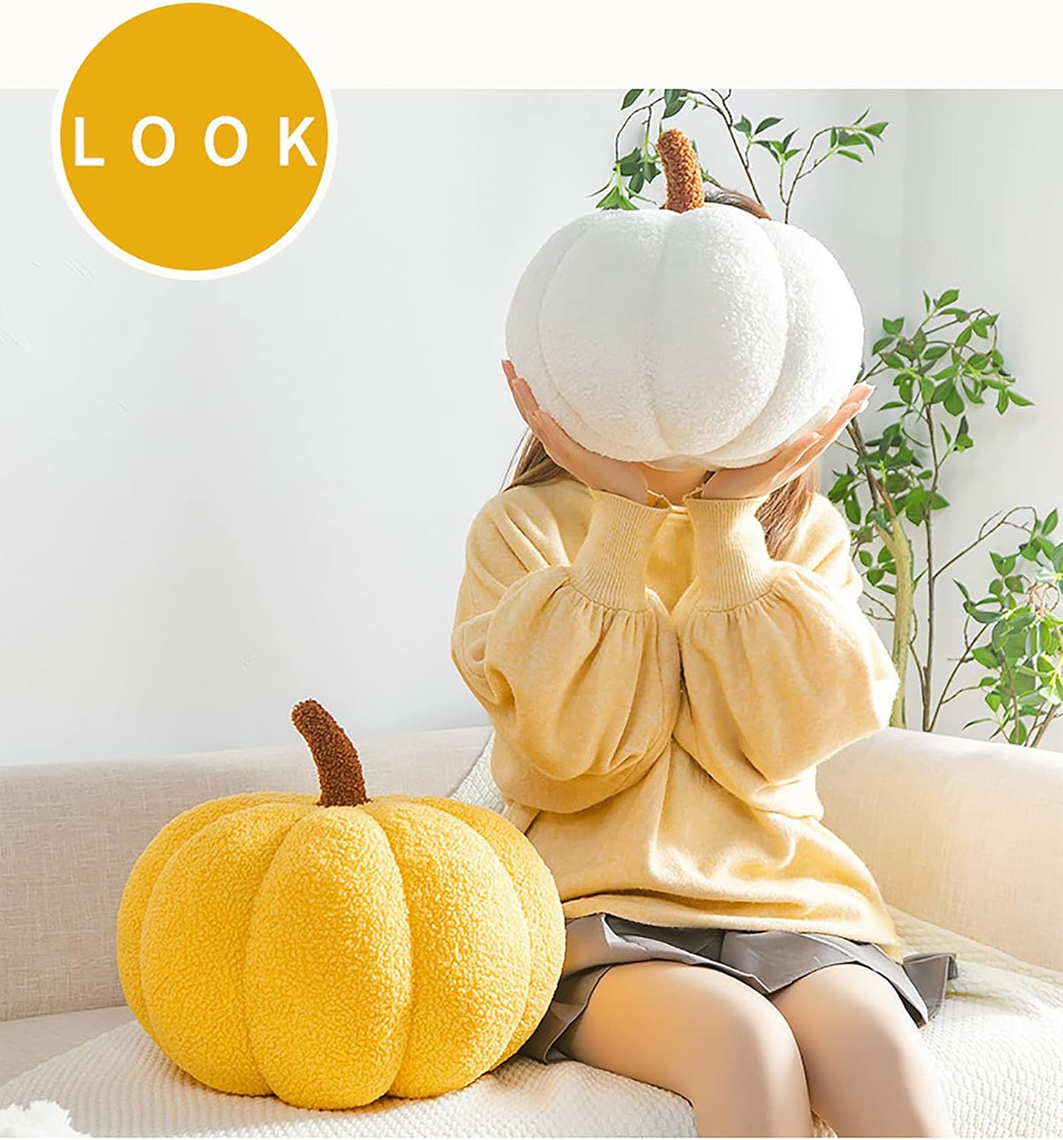 Plush Pumpkin Pillow, 8 in, photo 5