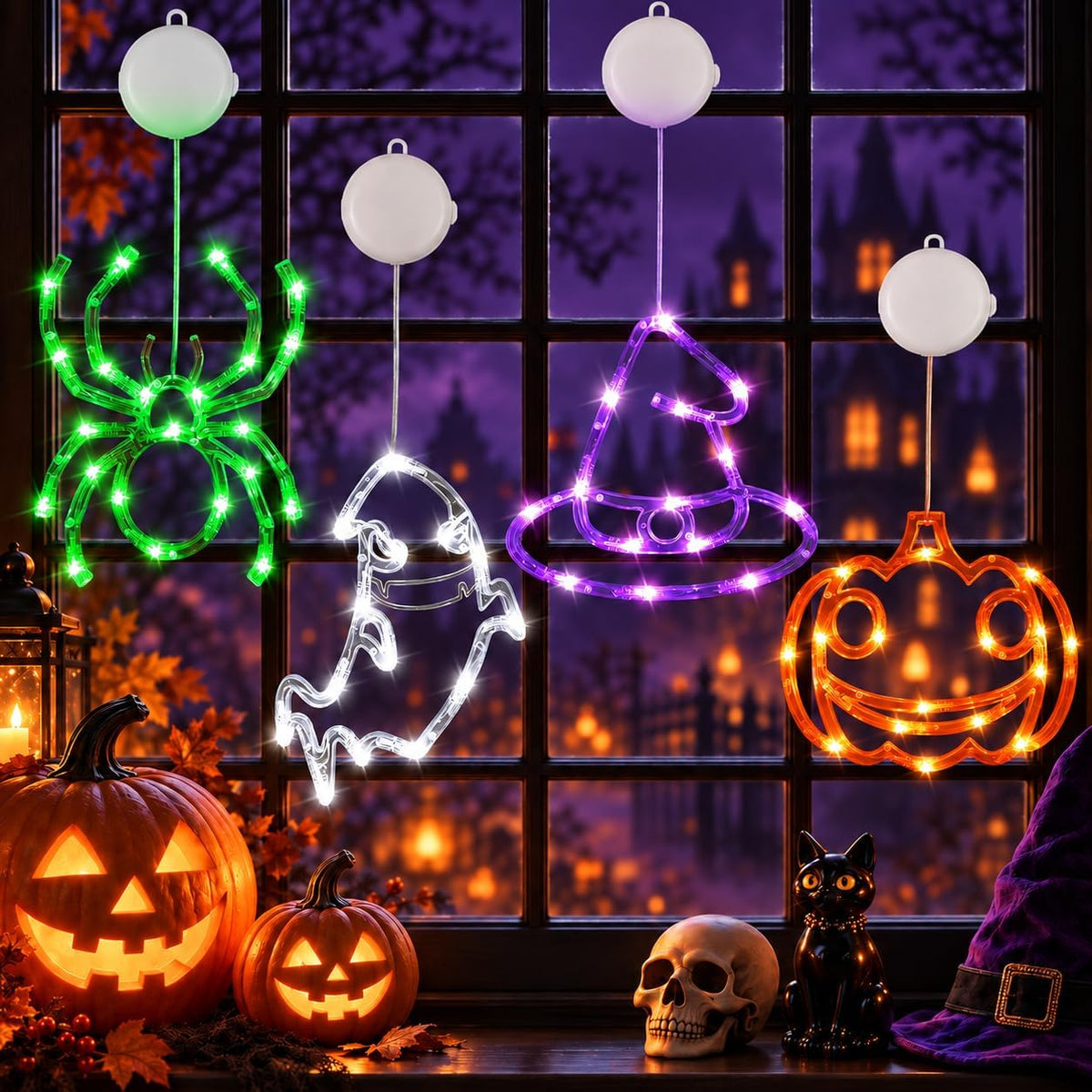 Halloween Window Lights, Set of 4, photo 7