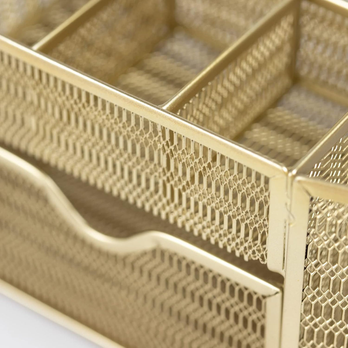 Gold Mesh Desk Organizer with Drawer, photo 6