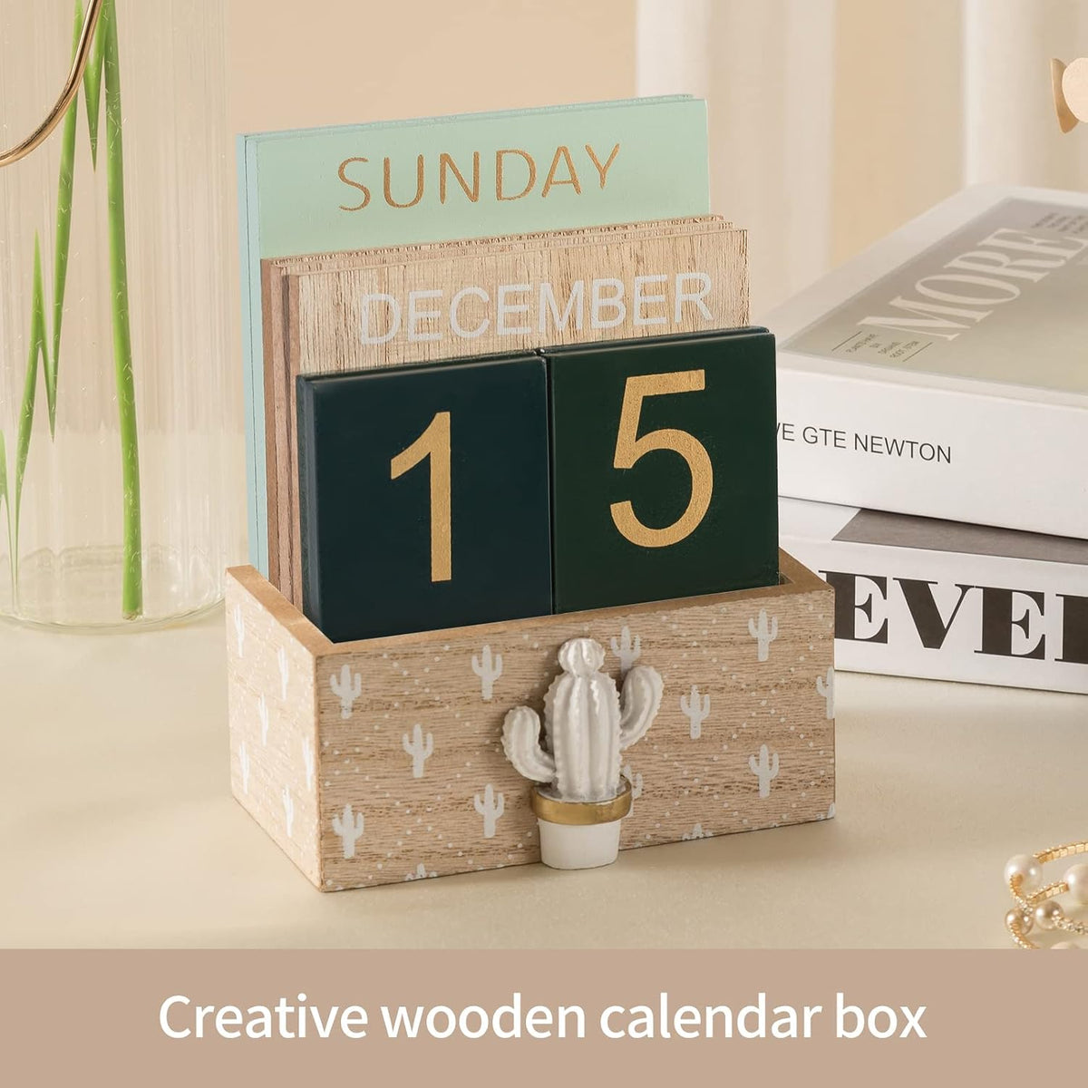 Wooden Perpetual Desk Calendar, photo 7