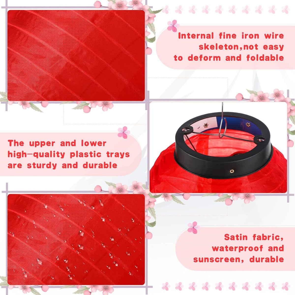 Red Japanese Silk Lantern, photo 4