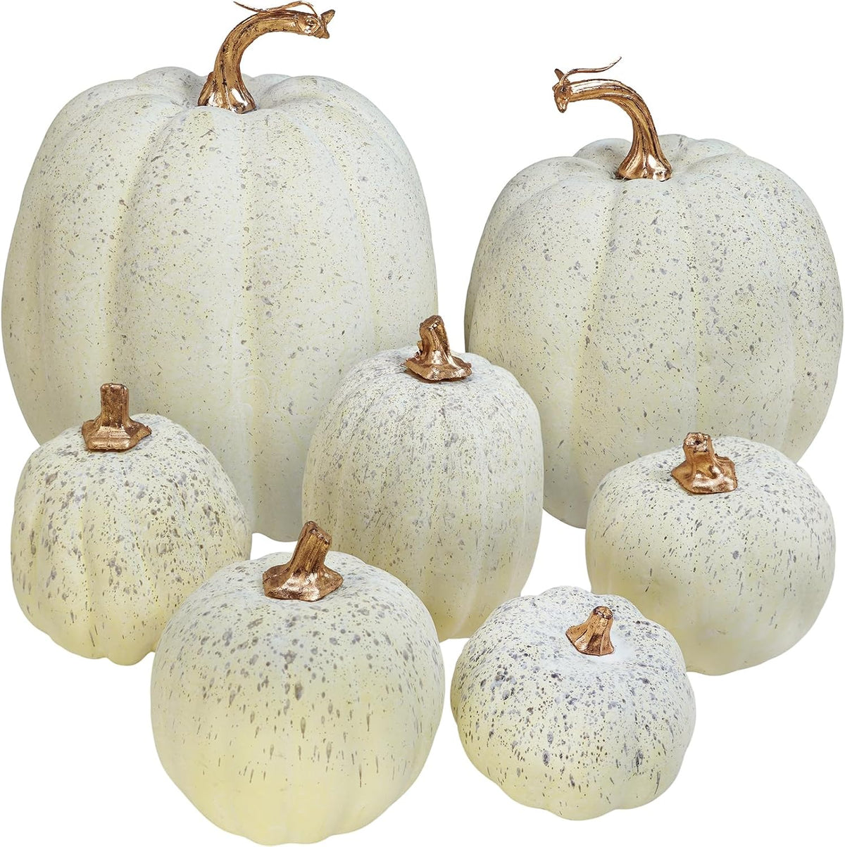 Cream Faux Pumpkins, Set of 7, photo 2