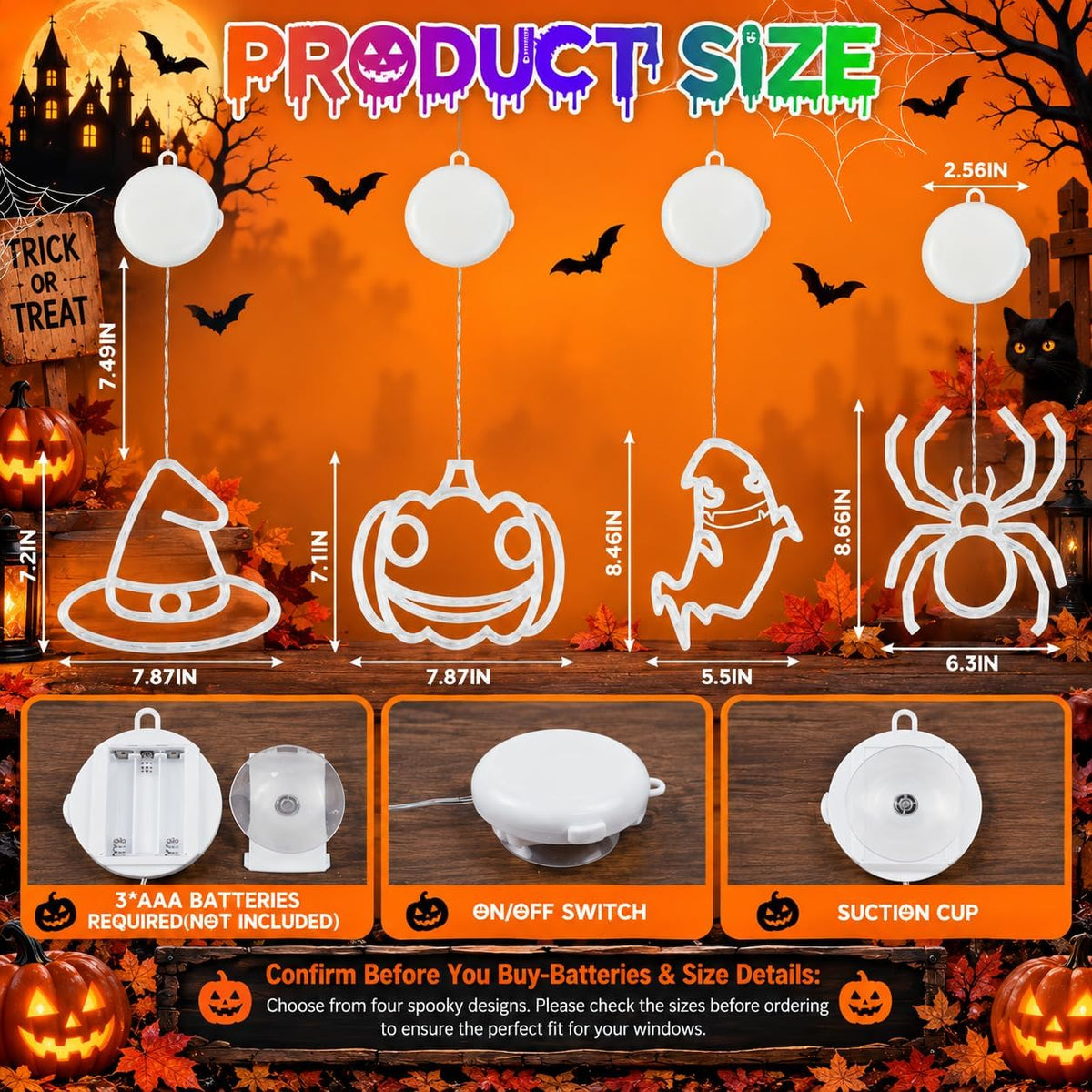 Halloween Window Lights, Set of 4, photo 5