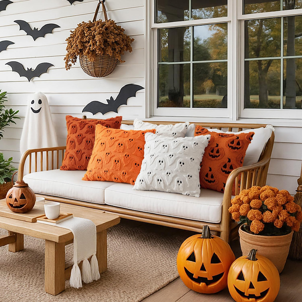 Ghost Pillow Covers, Burnt Orange, Set of 2, photo 4