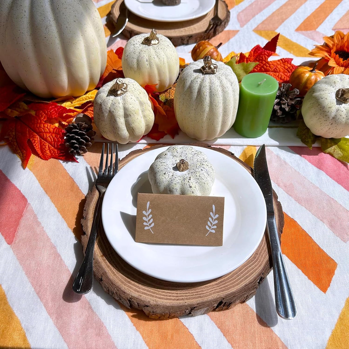 Cream Faux Pumpkins, Set of 7, photo 4