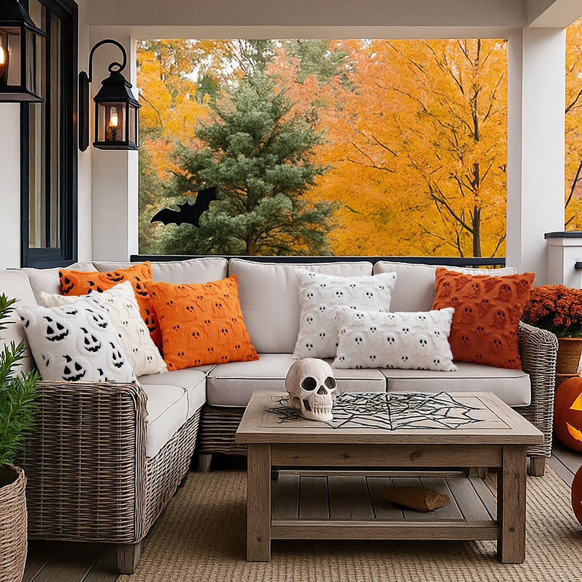 Ghost Pillow Covers, Burnt Orange, Set of 2, photo 5