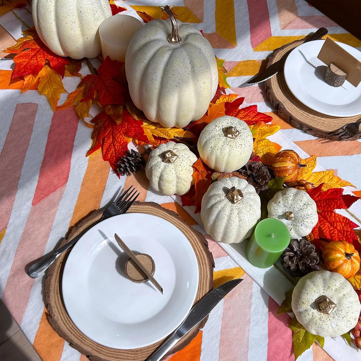 Cream Faux Pumpkins, Set of 7, photo 5