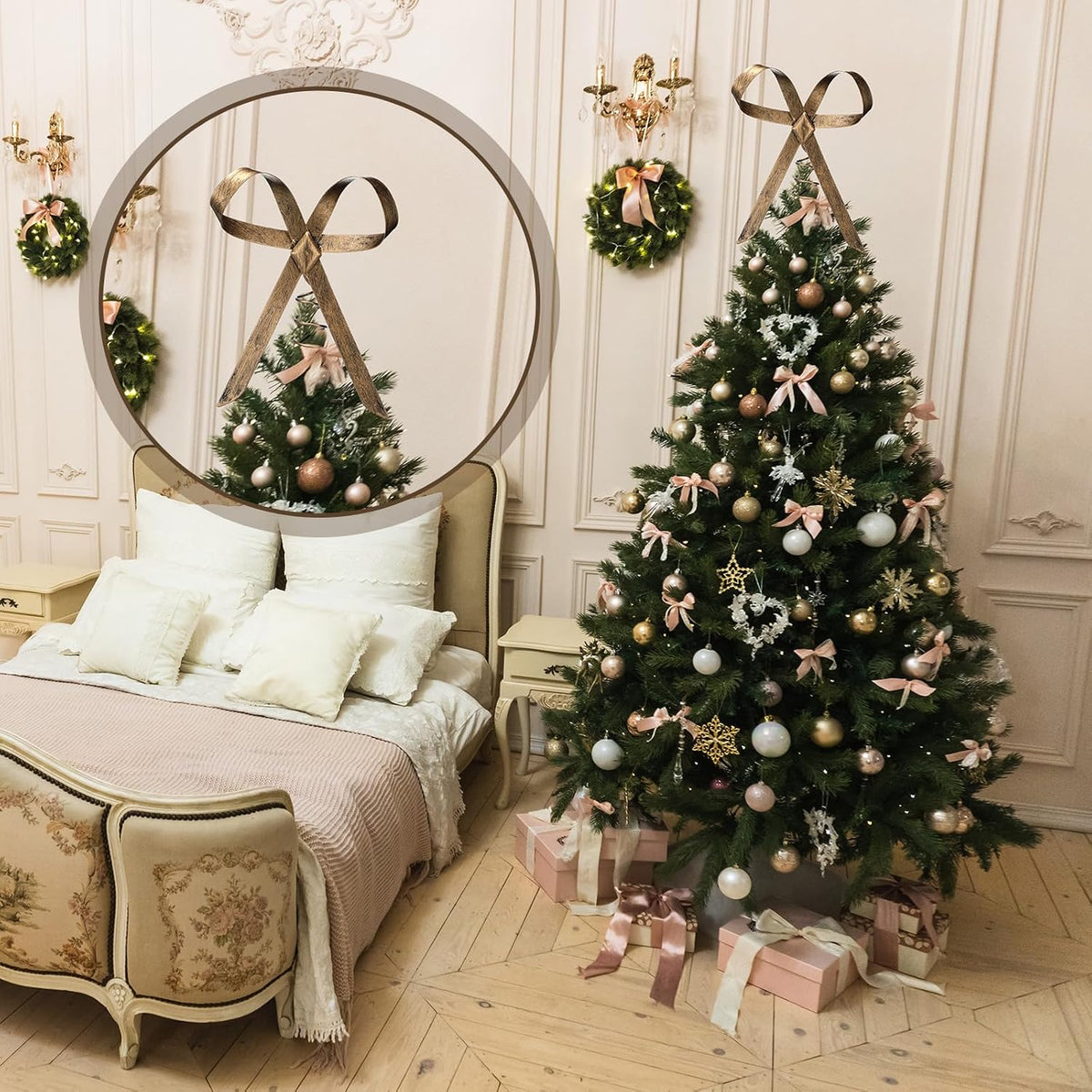 Brass Bow Christmas Tree Topper, 9.8 in, photo 5