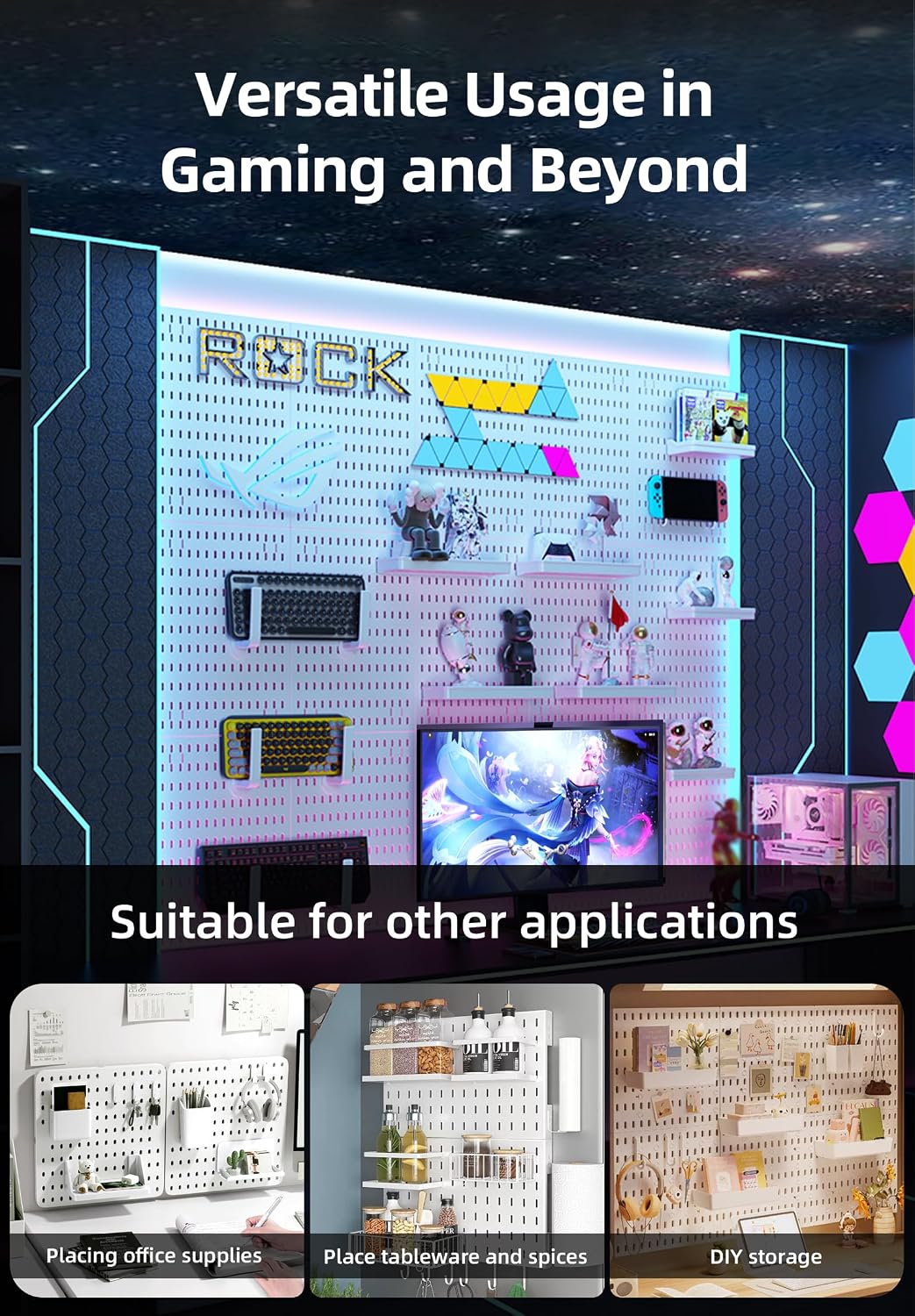 Gaming Pegboard Wall Organizer, photo 6